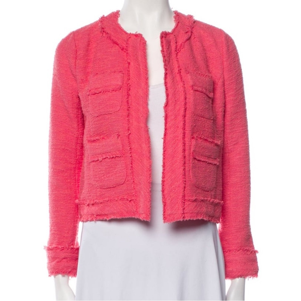 L’Agence Keaton Coral Rose Fringe Blazer Jacket NWT - Picture 8 of 12